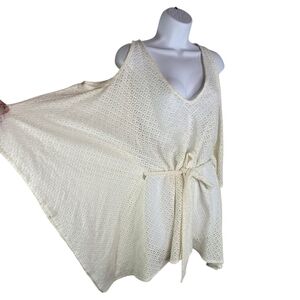 Meadow cream ivory crochet beach festival swim coverup poncho